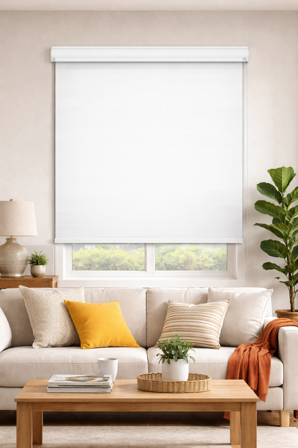 100% Blackout Roller Blinds for Windows with Covered Top | UV Protection & Thermal Insulated | Privacy Window Shades for Home & Office |