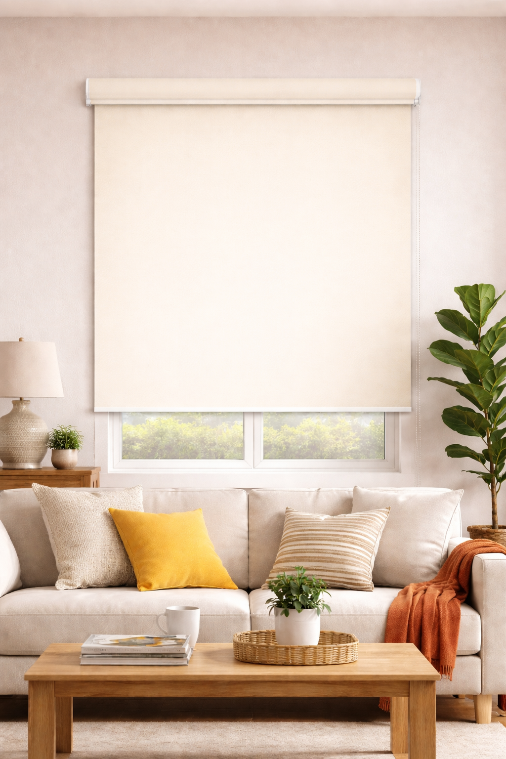 100% Blackout Roller Blinds for Windows with Covered Top | UV Protection & Thermal Insulated | Privacy Window Shades for Home & Office |