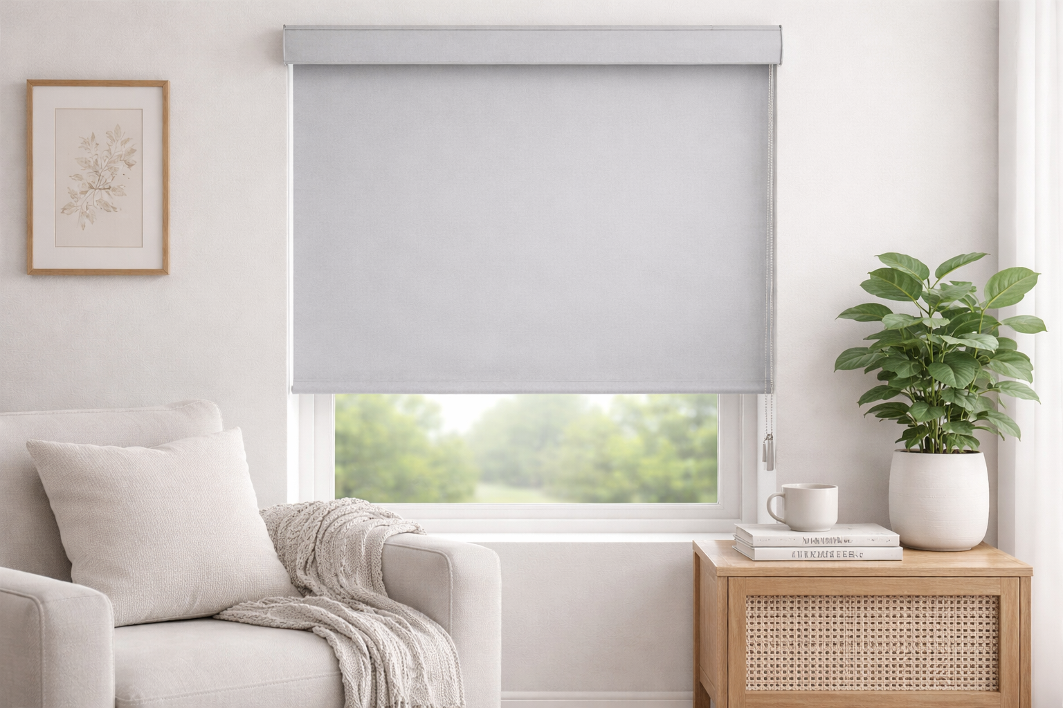 100% Blackout Roller Blinds for Windows with Covered Top | UV Protection & Thermal Insulated | Privacy Window Shades for Home & Office |