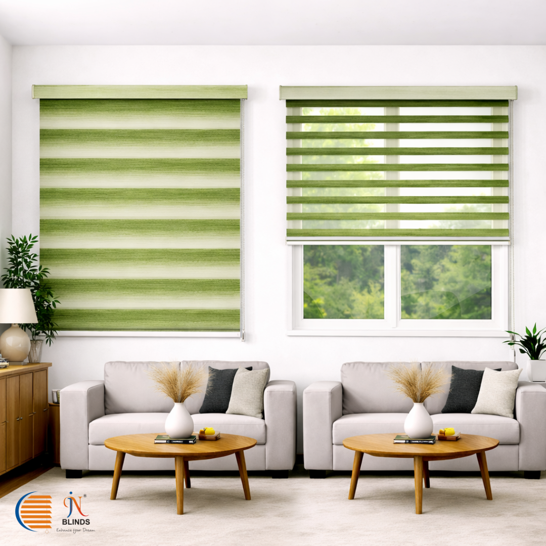 Zebra Blinds for Windows, Dual Layer Roller Shades for Day and Night Privacy, Light Filtering Sheer Blinds for Home and Office, Modern Window Treatments (Multiple Colors & Sizes)