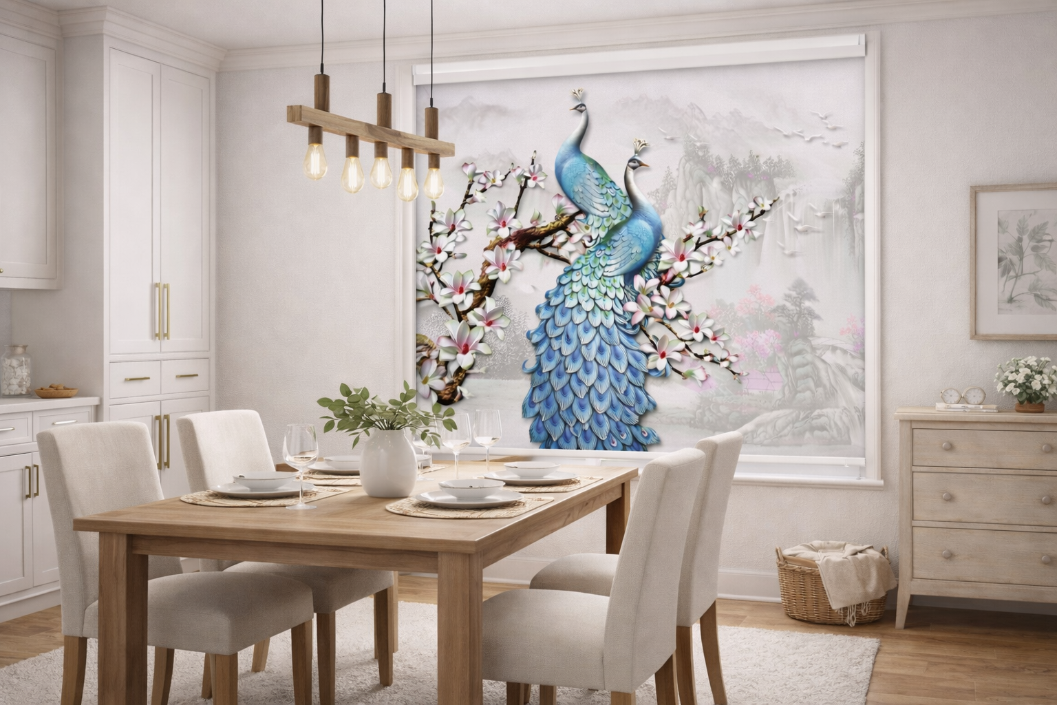 JN Blinds® Customized Print Blackout Roller Blinds for Windows | Made-to-Measure UV & Heat Protection Shades | Room Darkening Designer Roller Blind for Home & Office