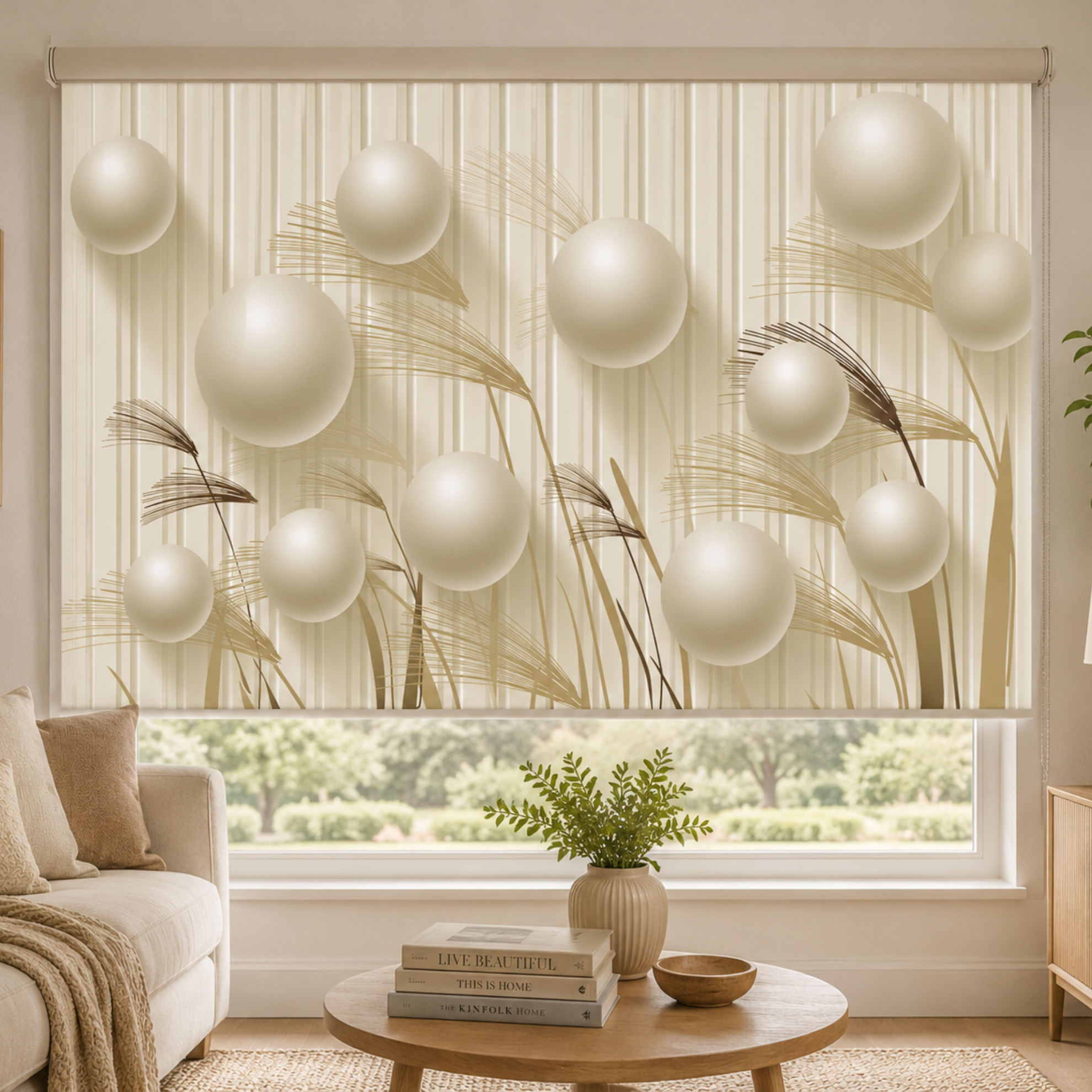 JN Blinds® Customized Print Blackout Roller Blinds for Windows | Made-to-Measure UV & Heat Protection Shades | Room Darkening Designer Roller Blind for Home & Office